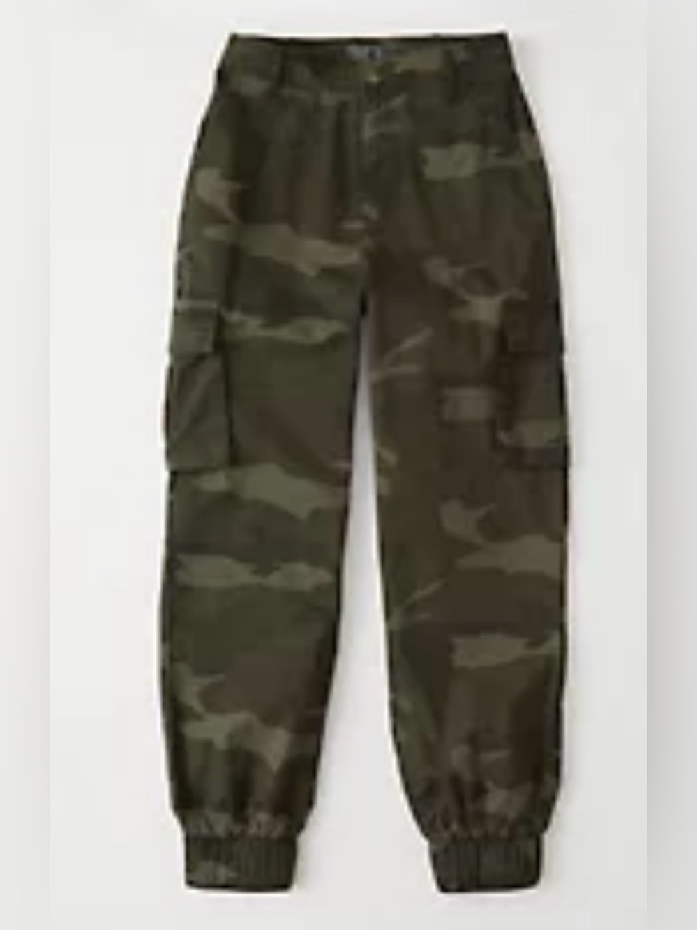 Abercrombie & Fitch Womens Camo Cargo Jogger Pants - Olive Green